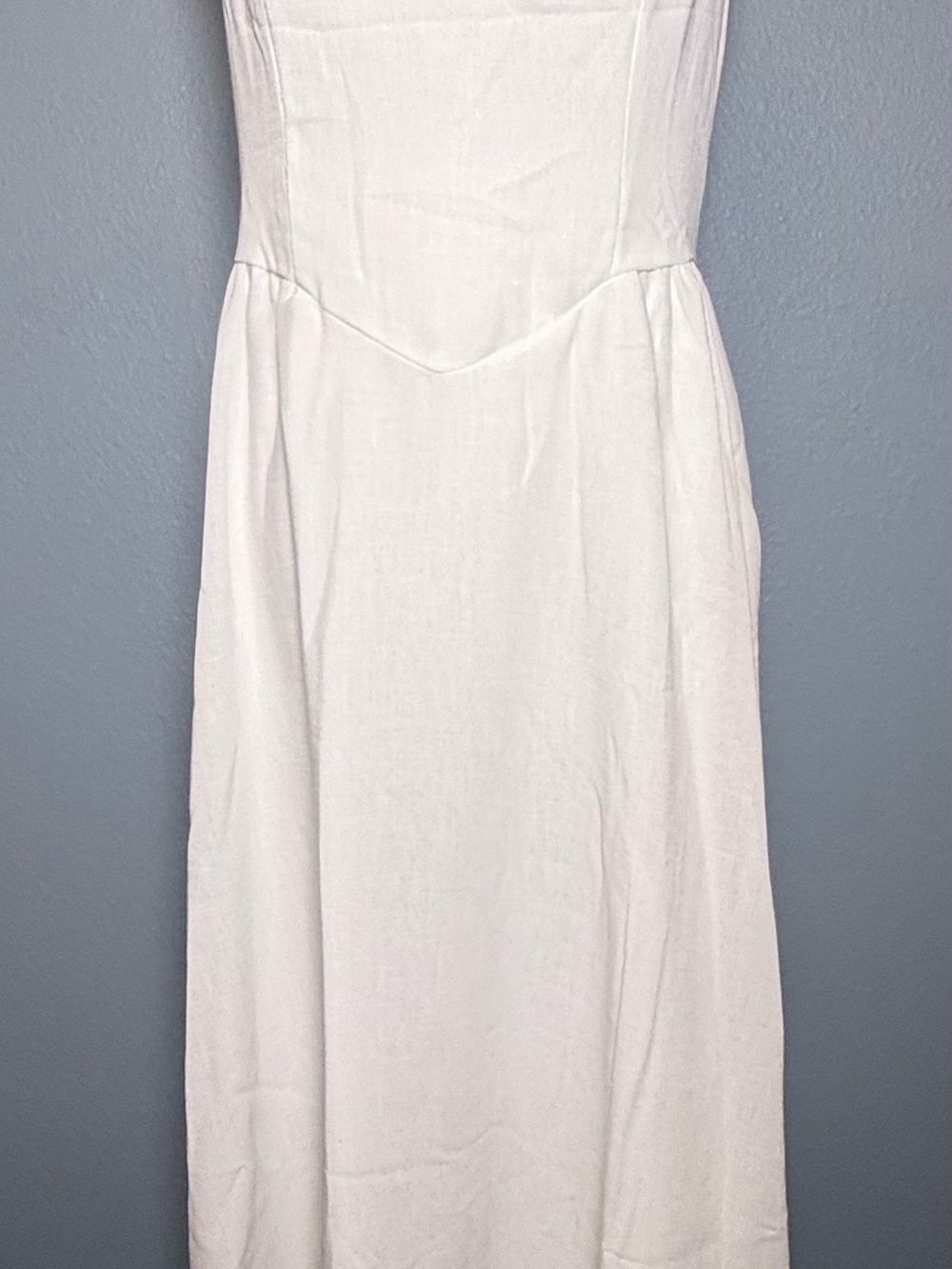 Classic White Strapless Midi Dress